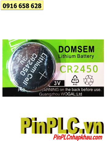 DOMSEM CR2450, Pin 3v lithium DOMSEM CR2450 (24mmx5.0mm) chính hãng